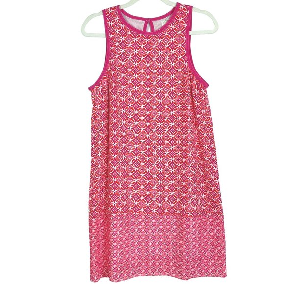 Mud Pie Women's Pink & Orange Geometric Shift Dress, Small, Polyester, Spandex - Picture 1 of 9
